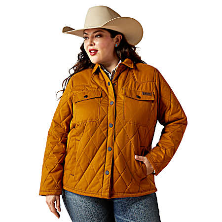 Women's Chestnut Horse Grizzly Quilted Barn Jacket