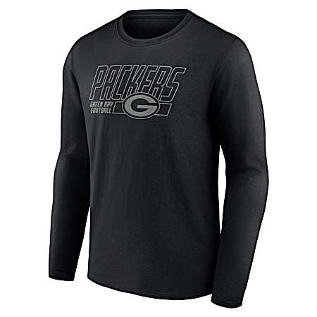 Men's Green Bay Packers Black Liquid Earth Tilt Long Sleeve Shirt
