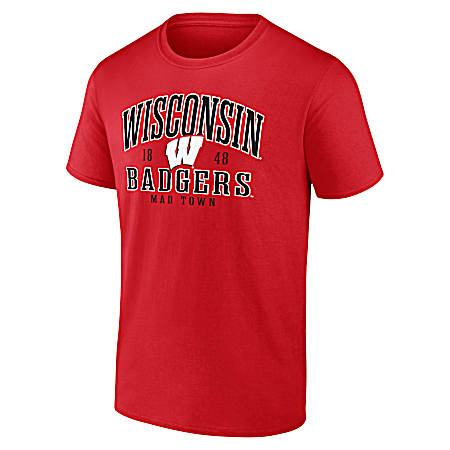 Men's Wisconsin Badgers Red Origins Collegiate Short Sleeve Shirt