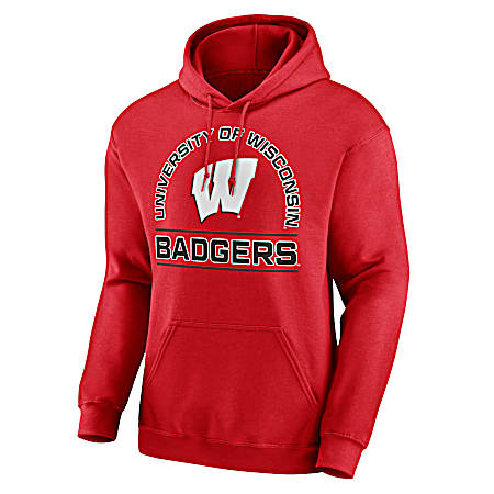 Men's Wisconsin Badgers Red Over The Top Classic Pullover Hoodie