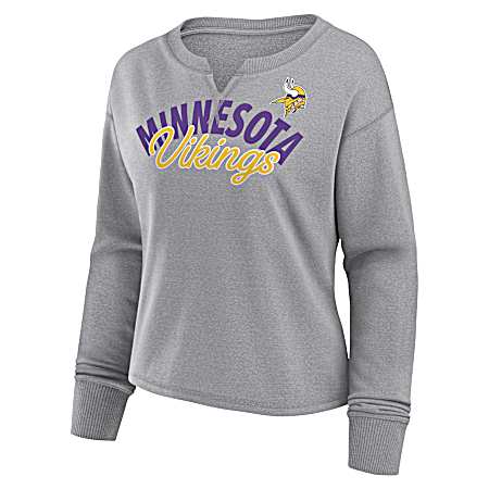 Women's Minnesota Vikings Alloy Run & Cut Fleece Sweatshirt