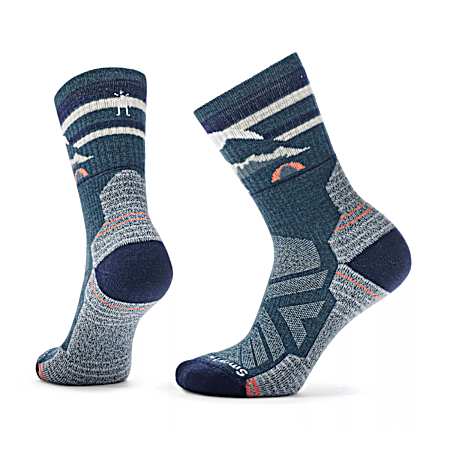 Women's Twilight Blue Hike Mountain Moon Crew Socks