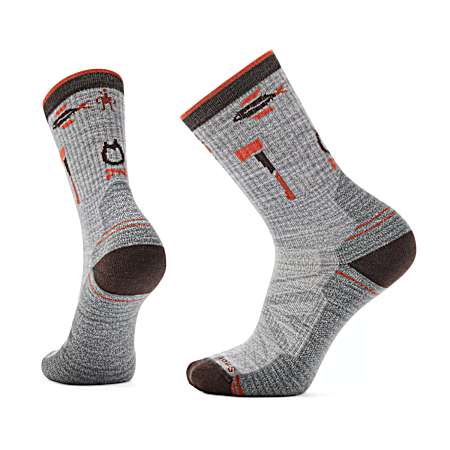 Men's Light Gray Hike Camp Gear Crew Socks