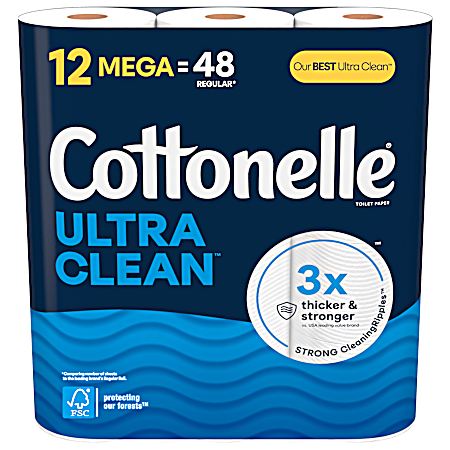 Ultra Clean Toilet Paper Mega Rolls - 12 Ct