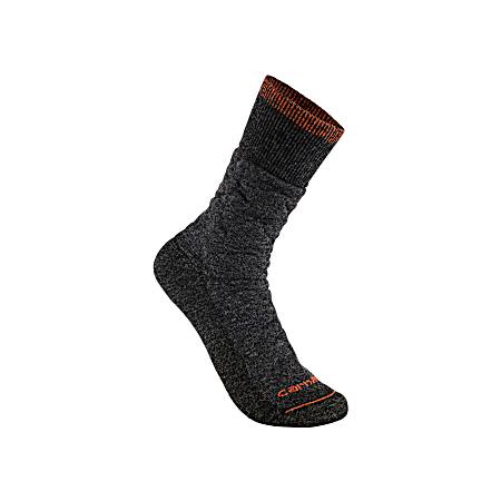 Men's 2 Pk Black Heavyweight Synthetic-Wool Blend Boot Socks