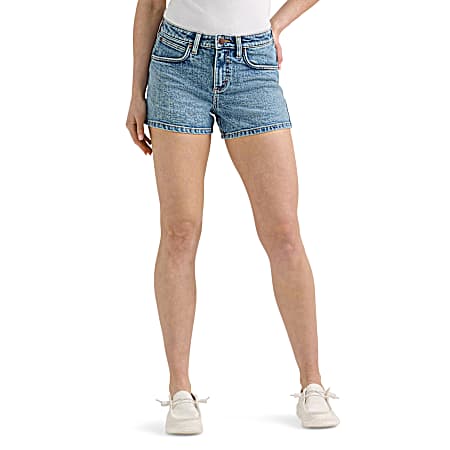 Women's Light Wash Monroe Mid Rise Shorts