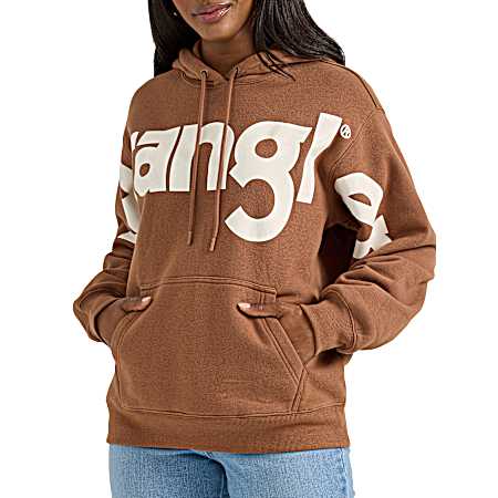 Women's Brown Bold Logo Pullover Hoodie