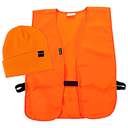 Adult Blaze Orange Stocking Cap & Vest Combo