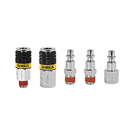 5 pc 1/4 in NPT Industrial Coupler & Plug Kit