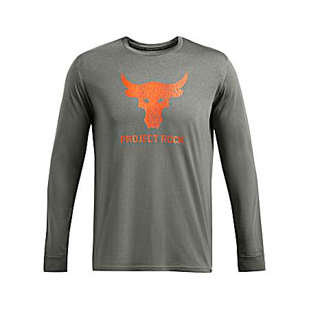 Men's Clay Green/Team Orange Project Rock Long Sleeve Shirt