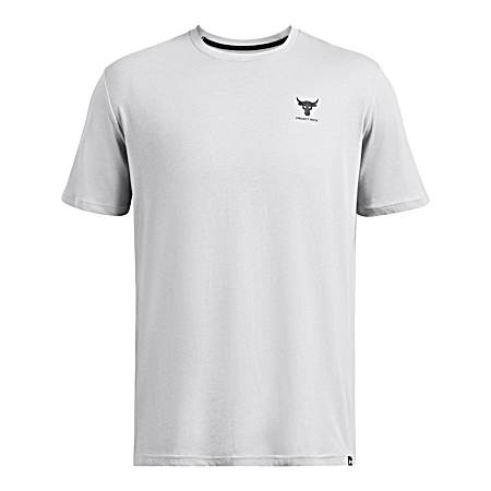 Men's Mod Heather Gray/Black Project Rock Short Sleeve Shirt