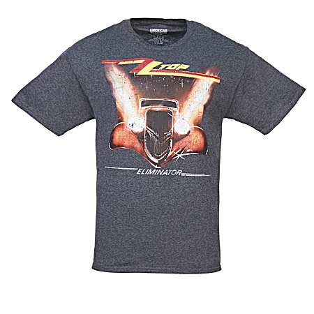 Men's Black Heather ZZ Top Vontage Eliminator Short Sleeve Shirt