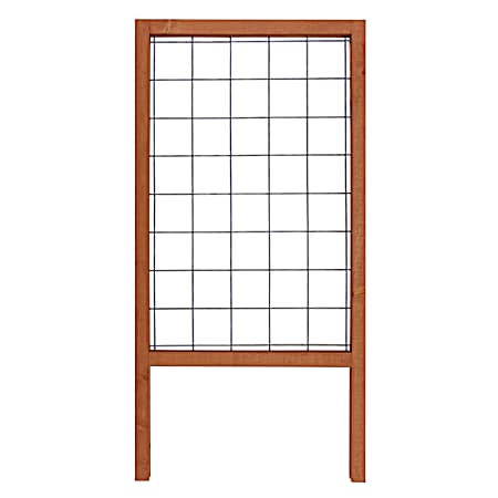  48 in. Walnut-Tone Hog Wire Trellis