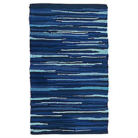 20 in x 34 in Tonal Chindi Rug - Navy