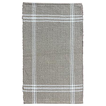 20 in x 34 in Plaid Four Corners Rug - Beige