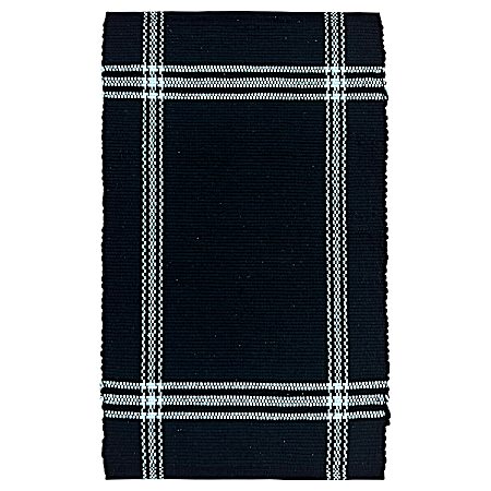 20 in x 34 in Plaid Four Corners Rug - Black