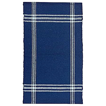 20 in x 34 in Plaid Four Corners Rug - Navy