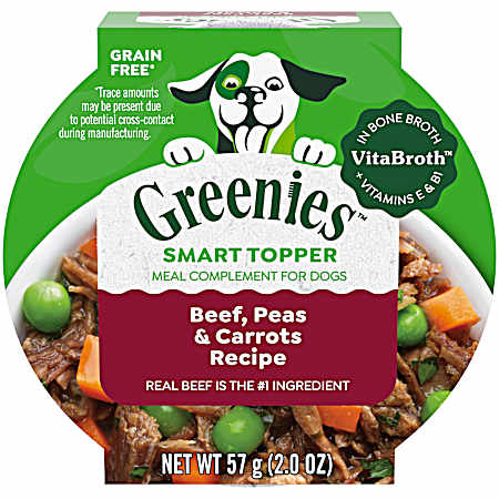 Smart Topper Adult Grain Free Beef, Peas & Carrots Recipe Wet Dog Food, 2 oz