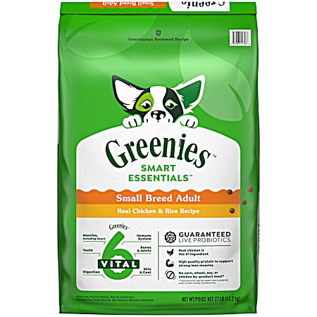 Smart Essentials Adult Small Breed Real Chicken & Rice Recipe Dry Dog Food, 27 lbs