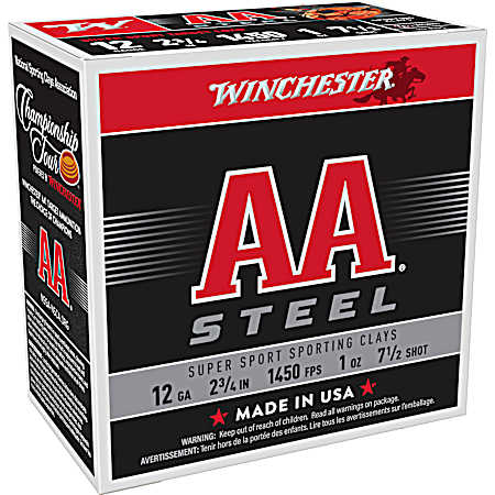 12 Gauge AA Steel Super Sport Steel 2-3/4'' 7.5 Shot Shotshells - 25 Rds