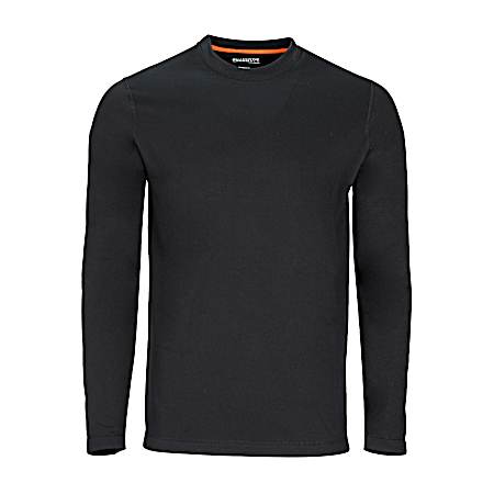 Men's Black Heavyweight Single Sided Fleece Crew Shirt