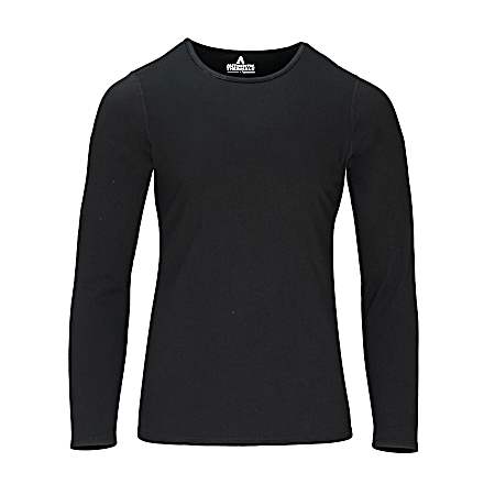 Women's Black Heavyweight Single Sided Fleece Crew Shirt