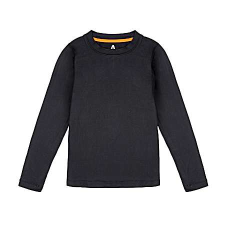 Children's Black Midweight Crew Shirt