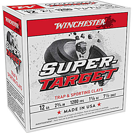 12 Gauge Super Target Heavy Target 2-3/4'' 7.5 Shot Loads - 25 Rounds