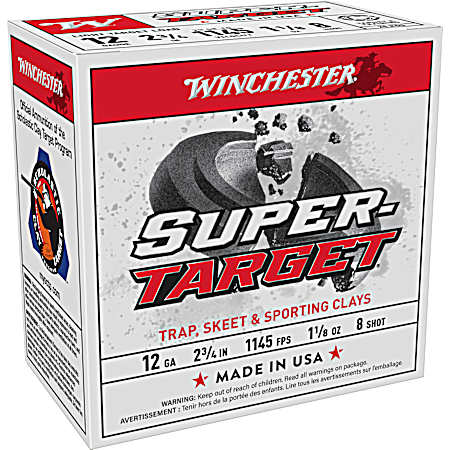 12 Gauge Super Target Heavy Target 2-3/4'' 8 Shot Loads - 25 Rounds