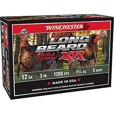 12 Gauge Long Beard XR Lok'd & Lethal Turkey 3'' 5 Shot Shotshells - 10 Rounds