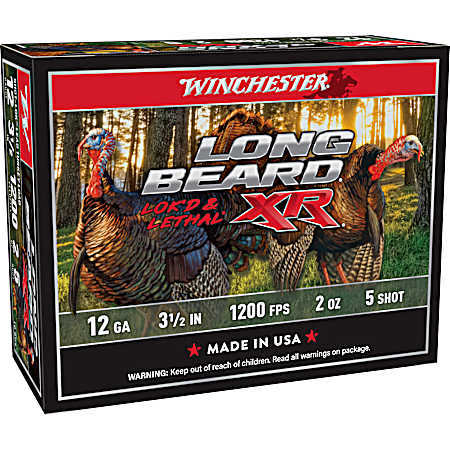 12 Gauge Long Beard XR Lok'd & Lethal Turkey 3-1/2'' 5 Shot Shotshells - 10 Rounds