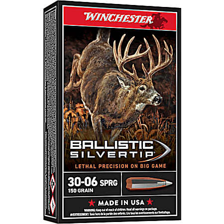 .30-06 Springfield Ballistic Silvertip 150 Grain Centerfire Rifle Cartridges - 20 Rounds
