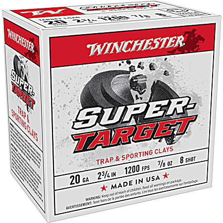 20 Gauge Super Target Heavy Target 2-3/4'' 8 Shot Loads - 25 Rounds