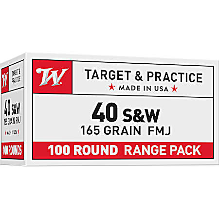 .40 S&W USA Handgun 165 Grain FMJ Loads - 100 Rounds