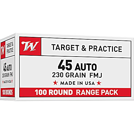 .45 ACP USA Handgun 230 Grain FMJ Loads - 100 Rounds