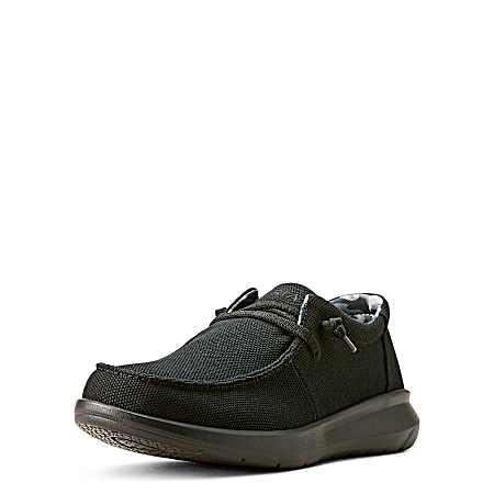 Men's Solid Black Hilo Slip-Ons