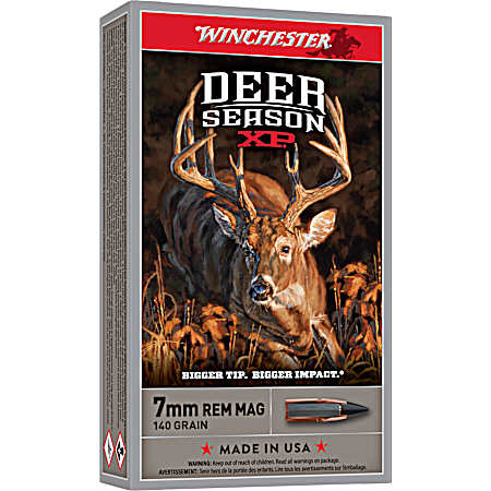 7mm Remington Magnum Deer Season XP 140 Grain Centerfire Rifle Cartridges - 20 Rounds
