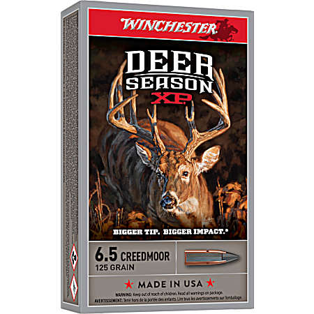 6.5 Creedmoor Deer Season XP 125 Grain Centerfire Rifle Cartridges - 20 Rounds