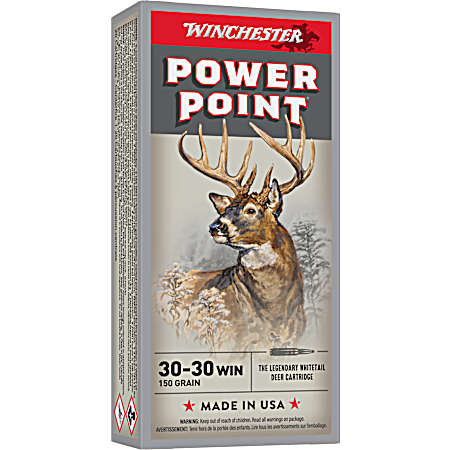 .30-30 Winchester Power Point 150 Grain Centerfire Rifle Cartridges - 20 Rounds