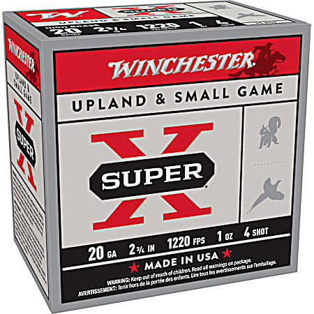 20 Gauge Super-X High Brass 2-3/4'' 4 Shot Shotshells - 25 Rounds