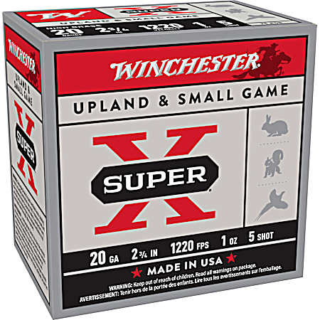 20 Gauge Super-X High Brass 2-3/4'' 5 Shot Shotshells - 25 Rounds