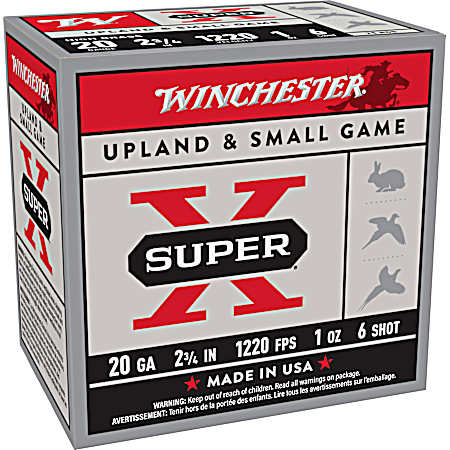 20 Gauge Super-X High Brass 2-3/4'' 6 Shot Shotshells - 25 Rounds