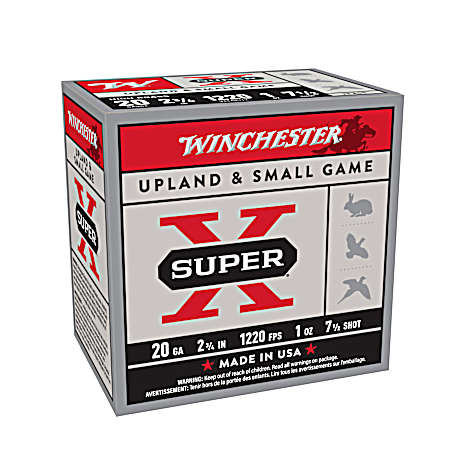 20 Gauge Super-X High Brass 2-3/4'' 7.5 Shot Shotshells - 25 Rounds