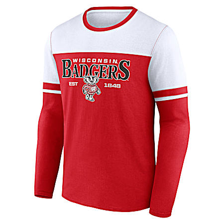Men's Wisconsin Badgers Red Rugby Champ Long Sleeve Shirt