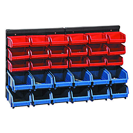 30 Bin Wall Mount Parts Rack