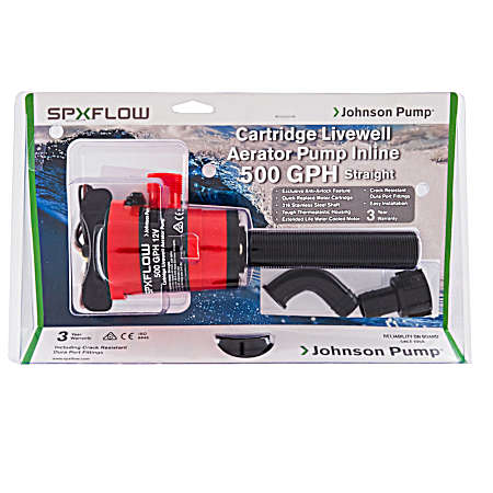 500GPH 12V Cartridge Aerator Straight Pump