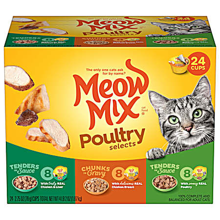 Poultry Selections Wet Cat Food Variety Pack - 24 Ct