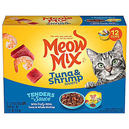 Tender Favorites w/ Real Tuna & Whole Shrimp in Sauce Wet Cat Food - 12 Pk
