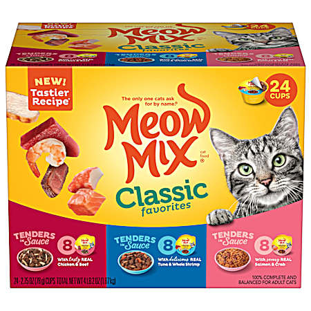 Tenders in Sauce Classic Favorites Wet Cat Food Variety Pack - 24 Pk