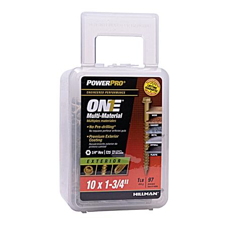 ONE Hex Exterior Bronze Multi-Material Screws -97 pk. - M10 x 1-3/4 in.